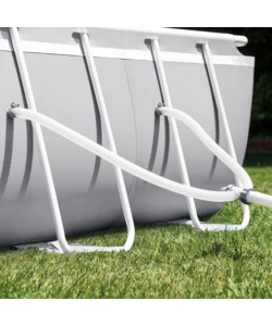 PISCINA FUORI TERRA CON STRUTTURA OVALE INTEX "PRISMA" CON POMPA FILT GRIGIO CHIARO 610X305X122 CM - COD. 26798NP